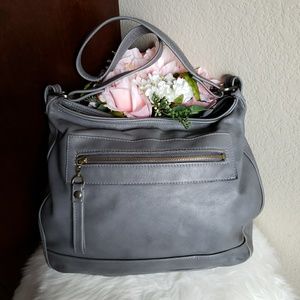 Grey Leather Handbag